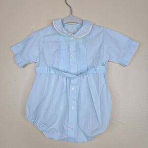 Vintage blue cotton romper size 0-6m